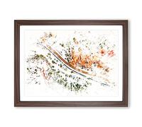 The Road To Nowhere Watercolour Modern Framed Print | A3 Walnut Framed Wall Art | Ready to Hang | Modern Historical Picture | Living Room Bedroom Lounge Office