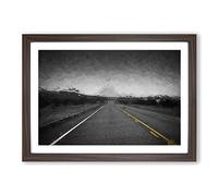 The Road to Texas in Abstract Framed Print | A2 Walnut Framed Wall Art | Ready to Hang | Abstract Fantasy Picture | Living Room Bedroom Lounge Office