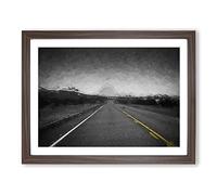 The Road To Texas In Abstract Modern Art Framed Print | A3 Walnut Framed Wall Art | Ready to Hang | Abstract Fantasy Picture | Living Room Bedroom Lounge Office
