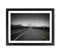 The Road To Texas In Abstract Modern Art Framed Print | A4 Black Framed Wall Art | Ready to Hang | Abstract Fantasy Picture | Living Room Bedroom Lounge Office