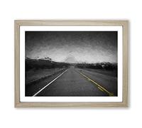 The Road To Texas In Abstract Modern Art Framed Print | A4 Oak Framed Wall Art | Ready to Hang | Abstract Fantasy Picture | Living Room Bedroom Lounge Office