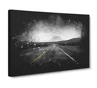 The Road To Texas Paint Splash Canvas Print | Gallery Wrapped 30mm Frame Wall Art | 30x20 inches | Ready to Hang | Modern Picture | Living Room Bedroom Lounge Office