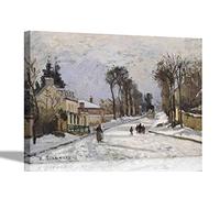 The Road to Versailles at Louveciennes by Camille Pissarro Canvas Wall Art Prints Black and White Pictures Home Living Room Modern Art Landscape 51 x 38cm (20 x 15 inches)
