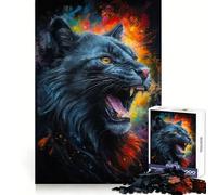 The Roar of The Black Cat 1000 Piece Jigsaw Puzzle for Teenagers Smart Game Relaxed Mind Pattern Assembly Santa Wish List (38x52cm)