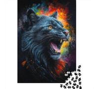 The Roar of The Black Cat 1000 Piece Puzzle for Adults Challenge, 52x38cm/1000pcs