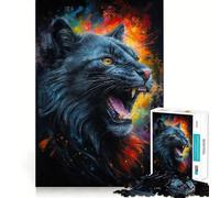 The Roar of The Black Cat Jigsaw Puzzles for Teenagers 1000 Pieces Raise Memory Slow Enjoy Clean Edge (50x75cm)