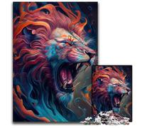 The Roaring Lion Jigsaw Puzzles for Adults 1000 Piece Wooden Jigsaw Puzzles Challenging Brain Teaser for Teenagers, Family Game Night Fun 50x75CM/19.68x29.52inch