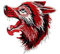 The Roaring Wolf Patch Embroidered Applique Iron On Sew On Emblem