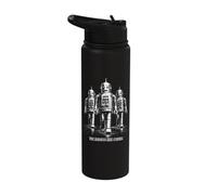 The Robots are Coming Retro Sci Fi Robot Invasion Stainless Steel Insulated Water Bottle