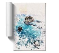 The Rock of Aphrodite Beach in Cyprus Watercolour | Unframed Wall Art Print | Ready to Frame Poster | Modern Home Decor Picture | Artwork for Living Room, Bedroom or Office | A3 (29.7x42 cm)