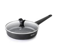 THE ROCK SOHO 9.5-Inch Nonstick Frying Pan with Lid - Compact for Urban Kitchens, Nothing Sticks, Never Warps, Lasts Longer, Oven & Dishwasher Safe, Black