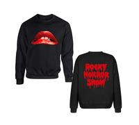 The Rocky Horror Picture Show Halloween Jumpper, Front & Back Funny Costume Party Dress Horror Lips Sweatshirt Adults Unisex Top(S, Black)