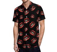 The Rocky Horror Picture Show Men's Button Down Shirt Casual Short Sleeve Shirts Beach Summer Shirt with Pocket