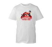 The Rocky Horror Picture Show T-Shirt, Scary Lips Halloween Funny Costume Unisex Adults Gift Tee Top (White, L)