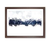 The Rocky Mountains In Colorado In Abstract Modern Art Framed Print | A3 Walnut Framed Wall Art | Ready to Hang | Abstract Landscape Picture | Living Room Bedroom Lounge Office