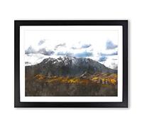 The Rocky Mountains Of California Painting Modern Art Framed Print | A3 Black Framed Wall Art | Ready to Hang | Modern Landscape Picture | Living Room Bedroom Lounge Office
