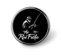 The Rod Father Round Brooches And Pins for Women 1" Men Lapel Pin for Hat Bag Backpack Decor