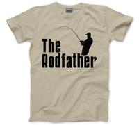 The Rodfather - Mens T-Shirt - Fishing Fisherman Angling 3XL Camel Beige
