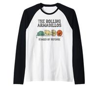 The Rolling Armadillos Stages of Defense Raglan Baseball Tee