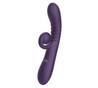 The Rolling Rabbit G Spot Vibrator Purple, Rechargeable Dual Motor Rabbit Vibrator with Flexible Curved Arm and 6 Massage Patterns
