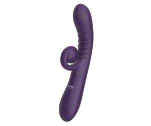 The Rolling Rabbit G Spot Vibrator Purple, Rechargeable Dual Motor Rabbit Vibrator with Flexible Curved Arm and 6 Massage Patterns