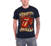 The Rolling Stone Men's Tongue and Stars Short Sleeve T-Shirt, Blue (Navy), X-Large