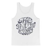 The Rolling Stones 70s Vintage Logo Vest Top - White (L)