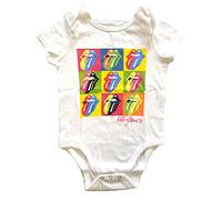 The Rolling Stones Baby Grow Two Tone Tongues Official White 0 to 24 Months, white, XX-Large