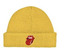 The Rolling Stones Beanie 72 Tongue Band Logo Nue Official Yellow Roll Up One Size