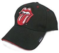 The Rolling Stones Classic Band Logo Tongue Strapback Baseball Cap in Black The Rolling Stones Black One Size