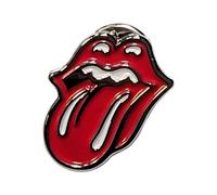 The Rolling Stones Classic Tongue Silver Outline Pin Badge One Size