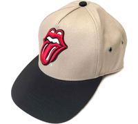 The Rolling Stones Classic Tongue Snapback Baseball Cap in Light Sand The Rolling Stones Light Sand One Size