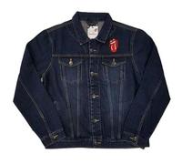 The Rolling Stones Denim Jacket Classic Tongue Band Logo Official Mens Blue M