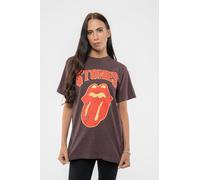 The Rolling Stones Gothic Text Band Logo T-Shirt in Brown | Size: XL The Rolling Stones Brown XL
