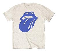 The Rolling Stones Men's Blue & Lonesome 1972 Logo T-Shirt, Off-White (Sand), (Size: Large)