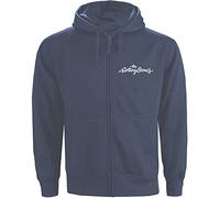 The Rolling Stones Men's Classic Tongue (Back Print) Hoodie, Blue (Navy Navy), X (Size:X-Large)