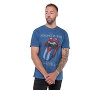 The Rolling Stones Men's Havana Cuba with Snow Wash Finishing Regular Fit Crew Neck Short Sleeve T - Shirt, Blue (Denim Denim), Medium (Manufacturer Size:Medium)