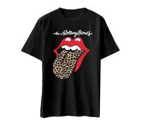The Rolling Stones Men's Leopard Tongue Cotton T-Shirt in Black | Size: Medium The Rolling Stones Black M