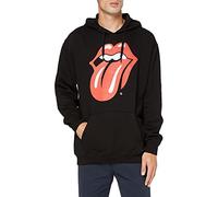 The Rolling Stones Men's Pullover Hoodie: Checker Tongue Regular Fit Crew Neck Short Sleeve Hoodie, Black (Black Black), XX-Large (Manufacturer Size:XX-Large)