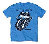 The Rolling Stones Men's Steel Wheels T-Shirt, Blue, Large (Size:Large)