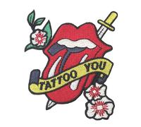 The Rolling Stones Patch Tattoo You Band Logo cut out new Official Iron on in Black The Rolling Stones Black