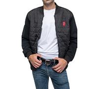 The Rolling Stones Quilted Jacket Classic Tongue Band Logo Official Black Unisex M