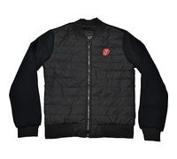The Rolling Stones Quilted Jacket Classic Tongue Band Logo Official Black Unisex XL