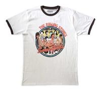 The Rolling Stones Ringer T Shirt Some Girls Circle Official Unisex White L