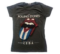 The Rolling Stones T Shirt Havana Cuba Official Womens Skinny Fit Charcoal Grey XL