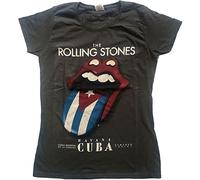 The Rolling Stones T Shirt Havana Cuba Official Womens Skinny Fit Charcoal Grey XS