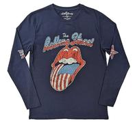 The Rolling Stones T Shirt US Tour 78 Official Unisex Navy Blue Long Sleeve L