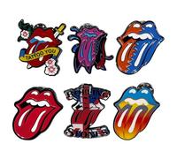 The Rolling Stones Tongues Evolution Pin Badge Set One Size