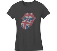 The Rolling Stones Women's Classic UK Tongue Short Sleeve T-Shirt, Black, Size 8 (Manufacturer Size:Small)