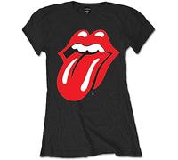 The Rolling Stones Women's RSTEE03LB Classic Tongue Short Sleeve T-Shirt, Black, Size 8 (Manufacturer Size:Small)